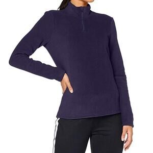 Aurique NWT Women’s Large Navy Blue 1/4 Zip Soft Fleece Pullover L